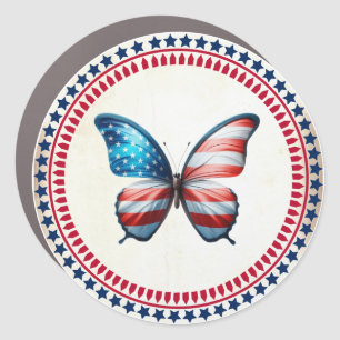 USA/patriotic 4th of July butterfly Car Magnet