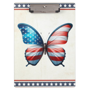 USA/patriotic 4th of July butterfly Clipboard