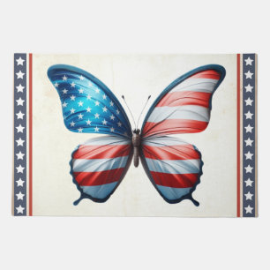 USA/patriotic 4th of July butterfly Doormat