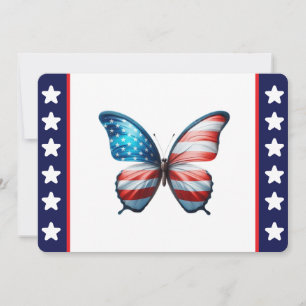 USA/patriotic 4th of July butterfly Holiday Card