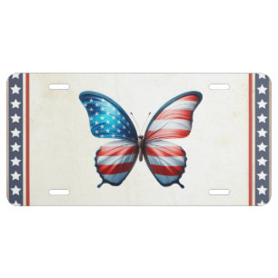 USA/patriotic 4th of July butterfly License Plate