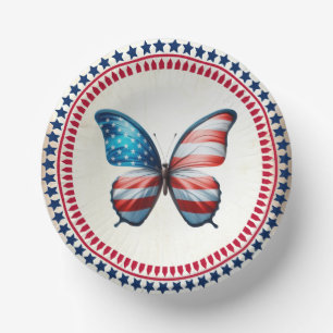 USA/patriotic 4th of July butterfly Paper Bowls