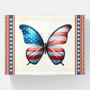 USA/patriotic 4th of July butterfly Paperweight