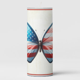 USA/patriotic 4th of July butterfly Pillar Candle