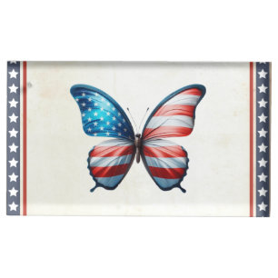 USA/patriotic 4th of July butterfly Place Card Holder