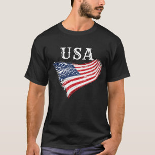 USA Patriotic American Flag Design T-Shirt