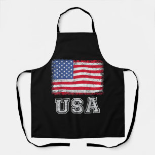 USA Patriotic American Flag For Men Women Kids Boy Apron