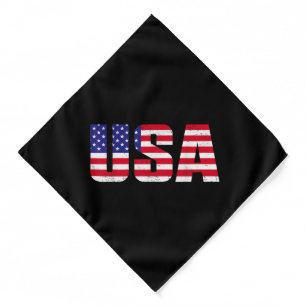 USA Patriotic American Flag For Men Women Kids Boy Bandana