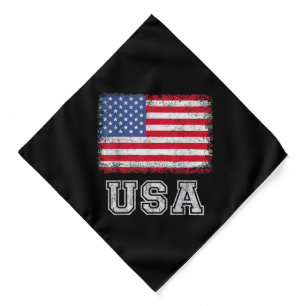 USA Patriotic American Flag For Men Women Kids Boy Bandana