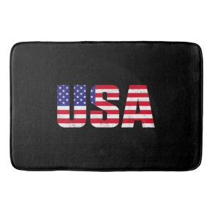 USA Patriotic American Flag For Men Women Kids Boy Bath Mat