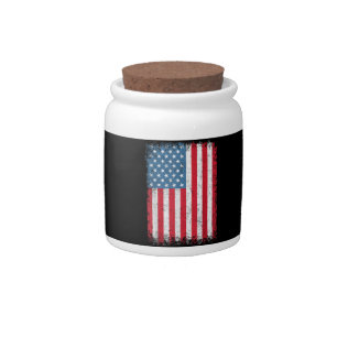 USA Patriotic American Flag For Men Women Kids Boy Candy Jar