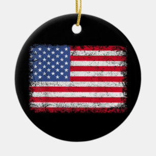 USA Patriotic American Flag For Men Women Kids Boy Ceramic Ornament