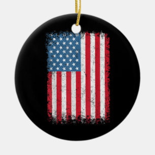 USA Patriotic American Flag For Men Women Kids Boy Ceramic Ornament