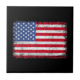 USA Patriotic American Flag For Men Women Kids Boy Ceramic Tile