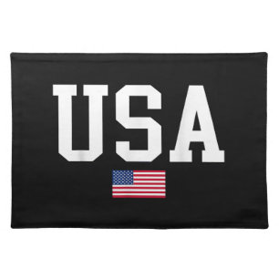 USA Patriotic American Flag For Men Women Kids Boy Cloth Placemat