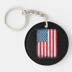 USA Patriotic American Flag For Men Women Kids Boy Keychain