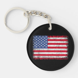 USA Patriotic American Flag For Men Women Kids Boy Keychain