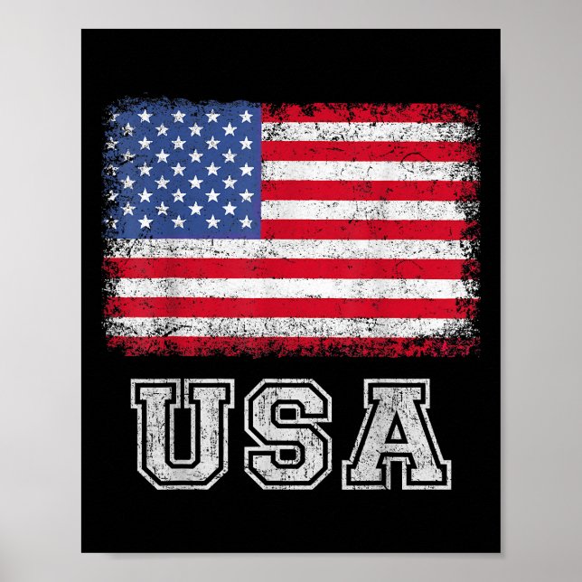 USA Patriotic American Flag For Men Women Kids Boy Poster (Front)