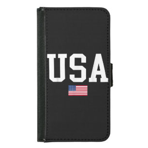 USA Patriotic American Flag For Men Women Kids Boy Samsung Galaxy S5 Wallet Case
