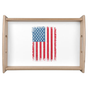 USA Patriotic American Flag For Men Women Kids Boy Serving Tray