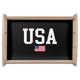 USA Patriotic American Flag For Men Women Kids Boy Serving Tray