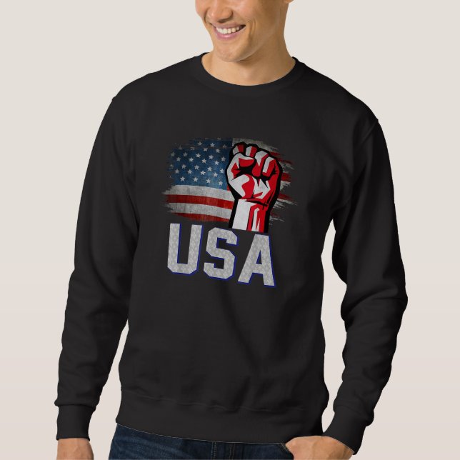 USA Patriotic American Flag For Men Women Kids Boy Sweatshirt (Front)