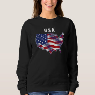 USA Patriotic American Flag For Men Women Kids Boy Sweatshirt