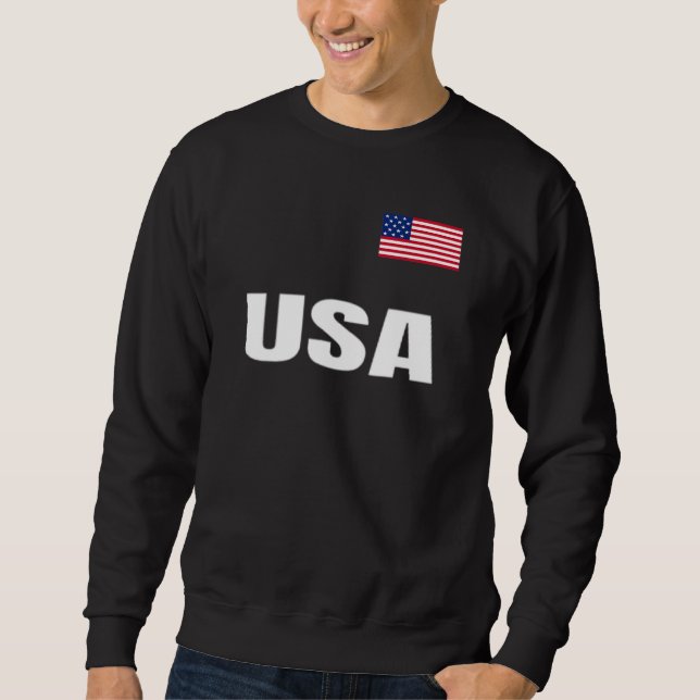 USA Patriotic American Flag For Men Women Kids Boy Sweatshirt (Front)