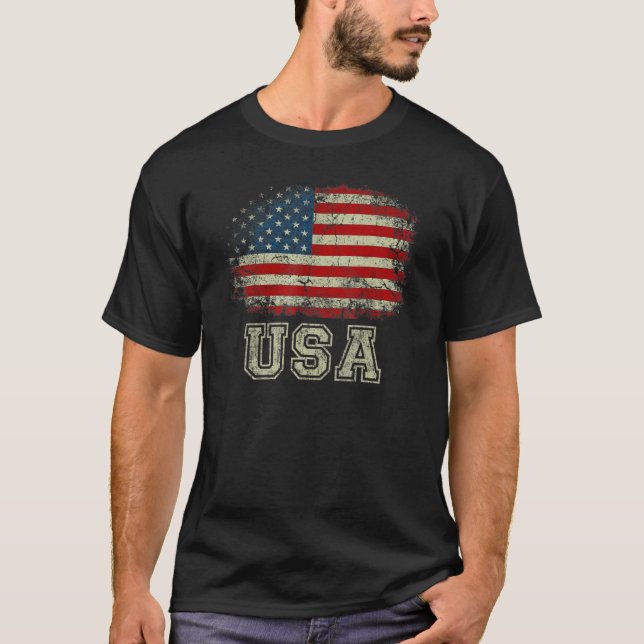 USA Patriotic American Flag For Men Women Kids Boy T-Shirt (Front)