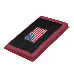 USA Patriotic American Flag For Men Women Kids Boy Tri-fold Wallet