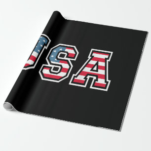 USA Patriotic American Flag For Men Women Kids Boy Wrapping Paper