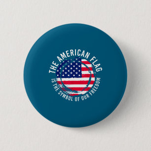 Usa Patriotic American Flag Freedom Artwork Button