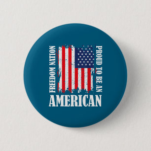 Usa Patriotic American Flag Freedom Graphic Art Button