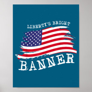 Usa Patriotic American Flag Freedom Illustration Poster