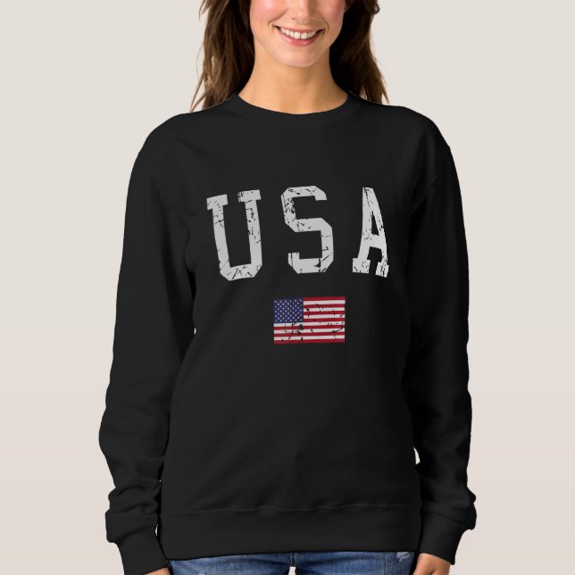 USA Patriotic American Flag Proud American Pride 4 Sweatshirt (Front)