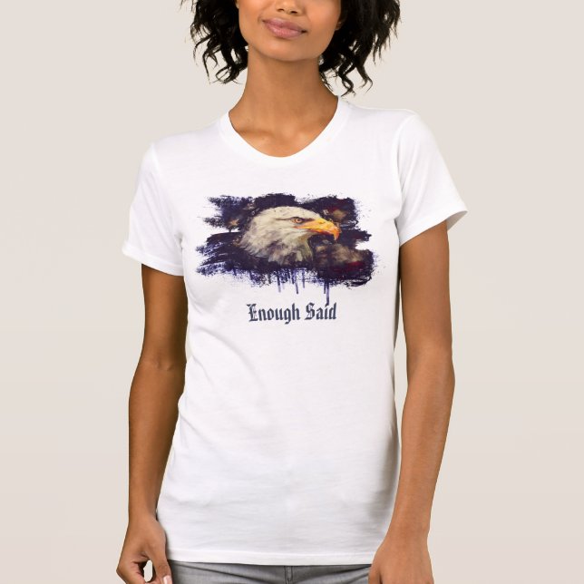 *~* USA Patriotic American Modern Eagle Head White T-Shirt (Front)