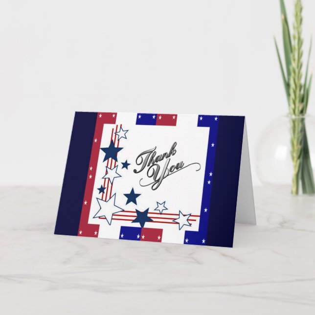 USA Patriotic AmericaThank You Card (Front)
