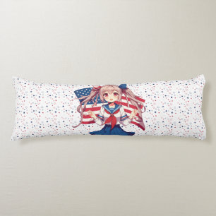 USA patriotic anime girl Body Pillow