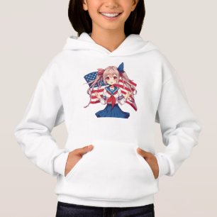 USA patriotic anime girl Hoodie