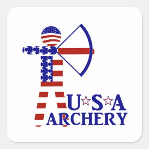USA Patriotic ARCHERY  Square Sticker