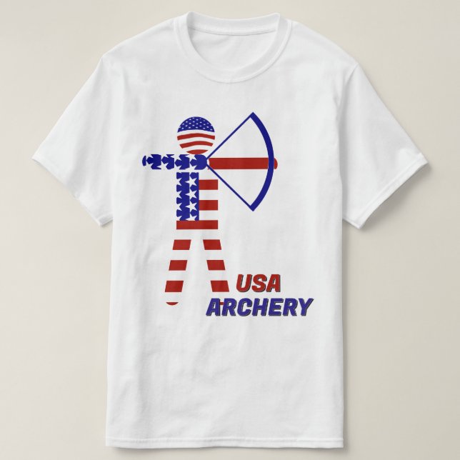 USA Patriotic ARCHERY  T-Shirt (Design Front)