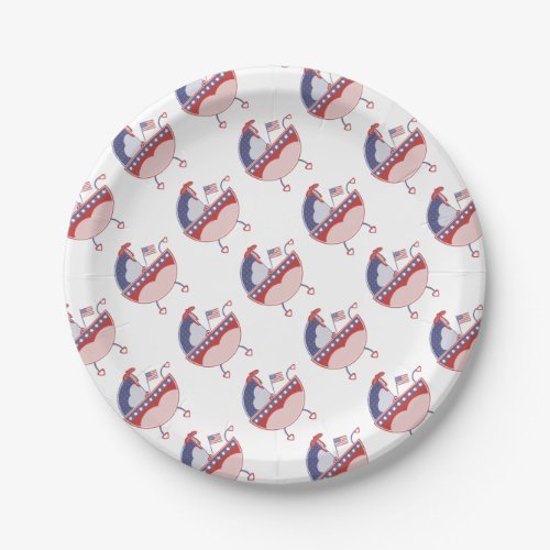 USA Patriotic Baby Carriage Paper Plates