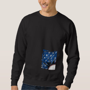 USA Patriotic Baseball Men's 4th of July American Sweatshirt