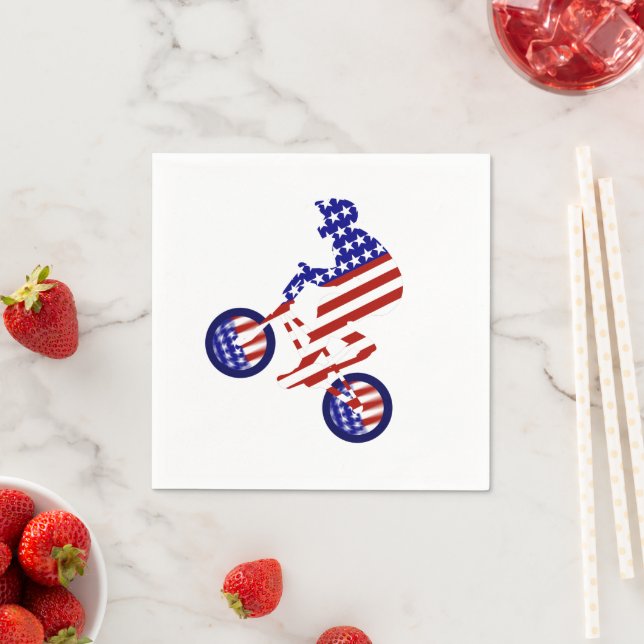 USA Patriotic Biking BMX Napkins (Insitu)