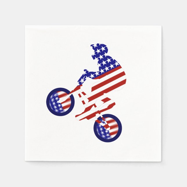 USA Patriotic Biking BMX Napkins (Front)