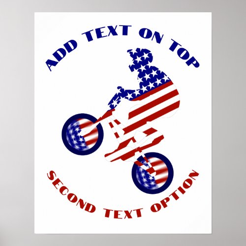USA Patriotic Biking BMX Poster