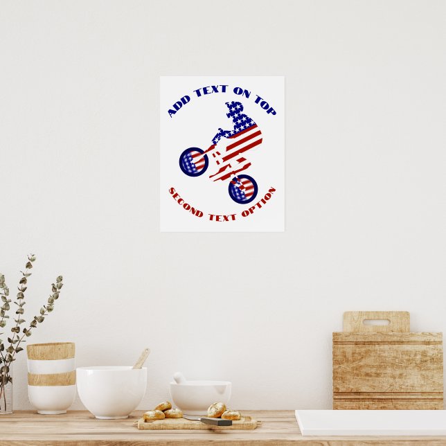 USA Patriotic Biking BMX Poster (Kitchen)