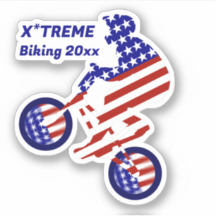 USA Patriotic Biking BMX Sticker