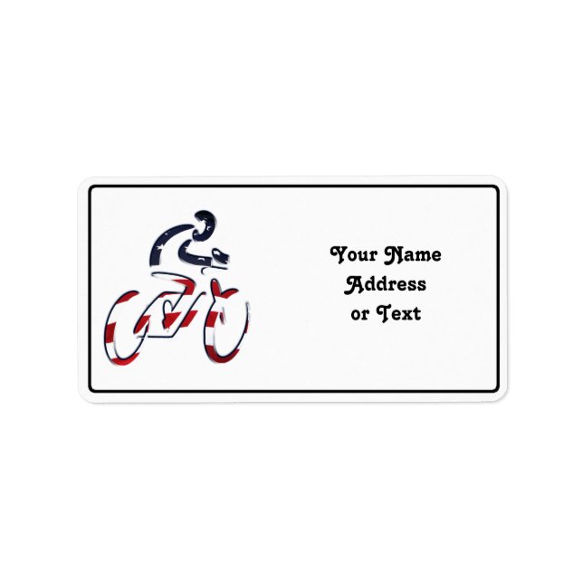 USA Patriotic Biking CYCLING Label (Front)