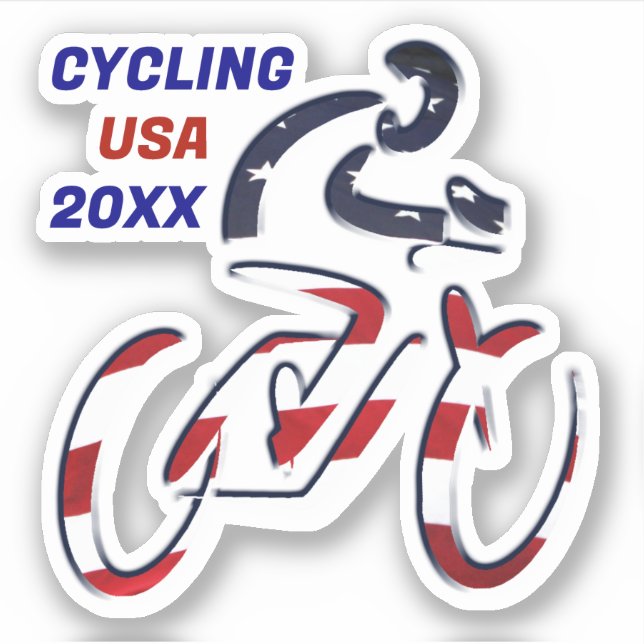 USA Patriotic Biking CYCLING Sticker (Front)